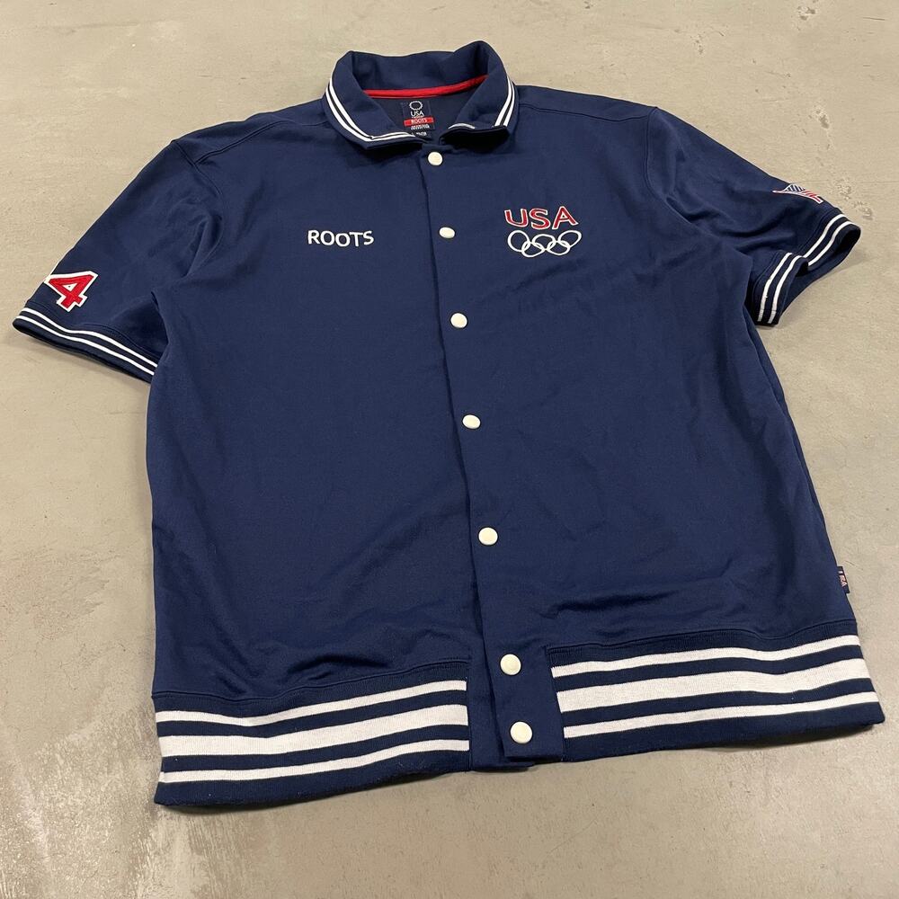 Y2K roots USA Olympics warm up polo t-shirt